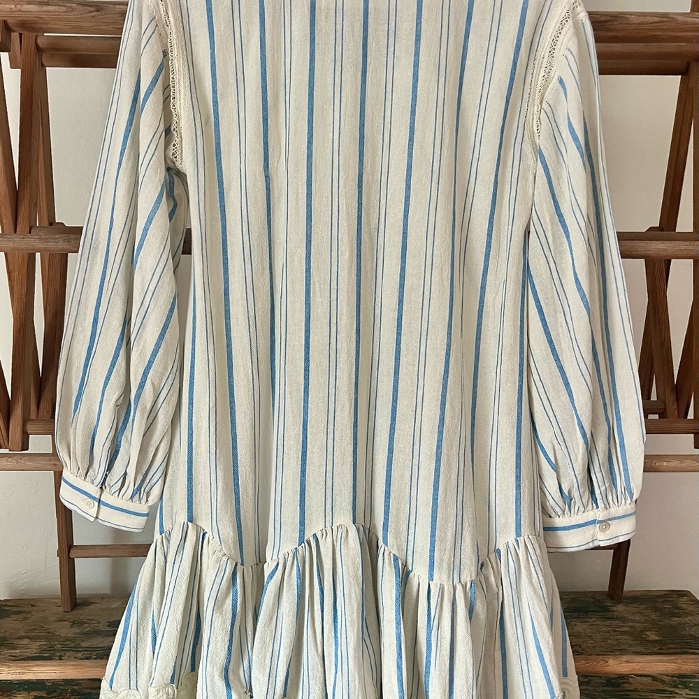 Sea New York Blue and Cream Striped Long Sleeve Brady Dress - Picture 5 of 5